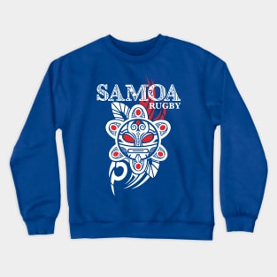 Samoa Rugby Tattoo Mask Samoan Fan Memorabilia Crewneck Sweatshirt